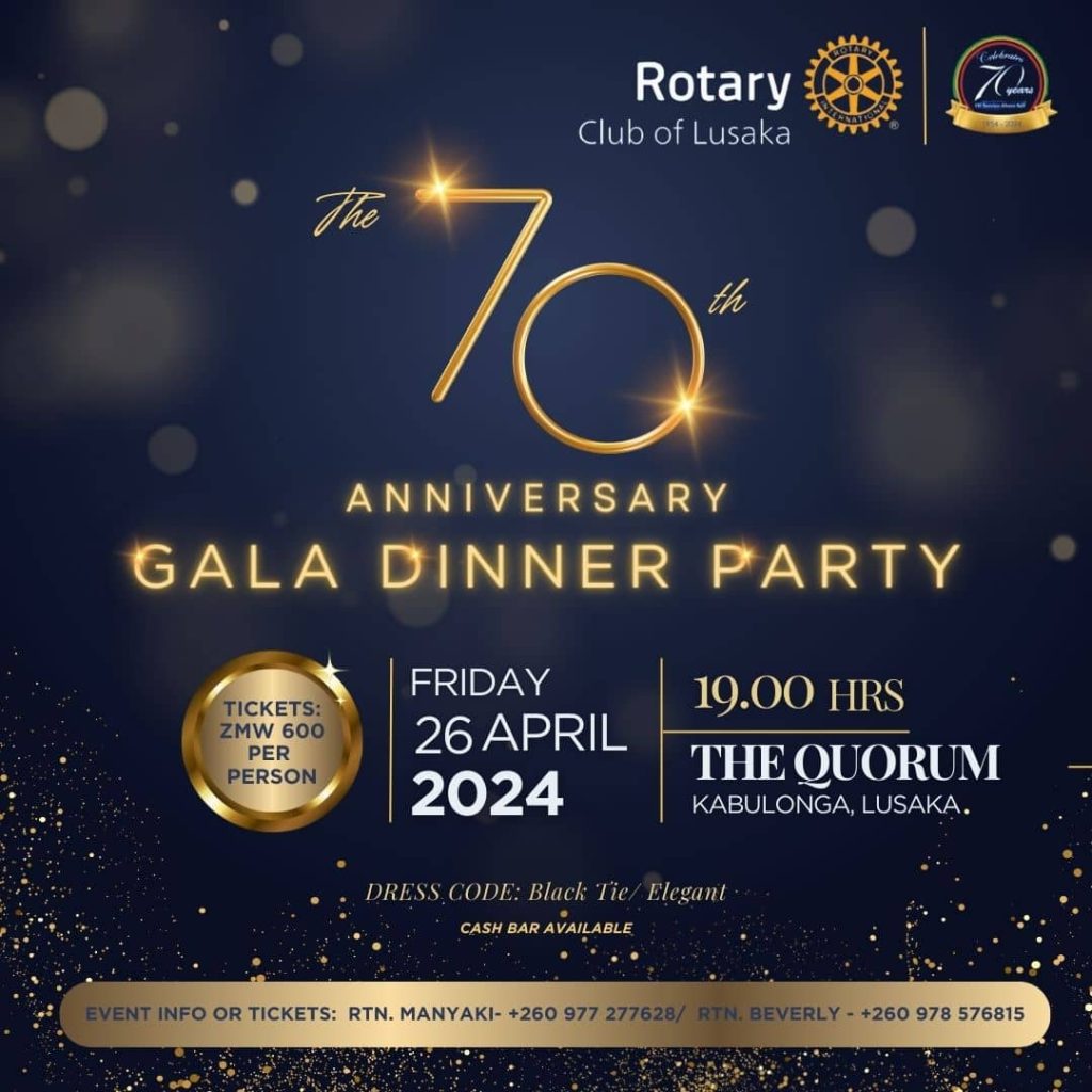 Rotary Club of Lusaka Celebrates 70th  Anniversary